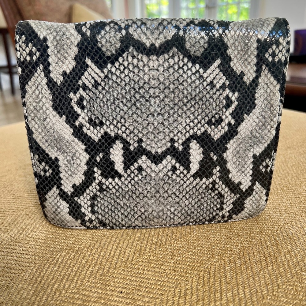 Halogen Snake Print Clutch Handbag